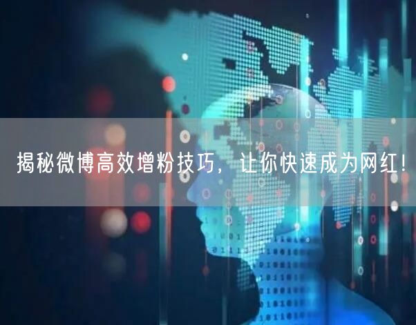 揭秘微博高效增粉技巧，让你快速成为网红！